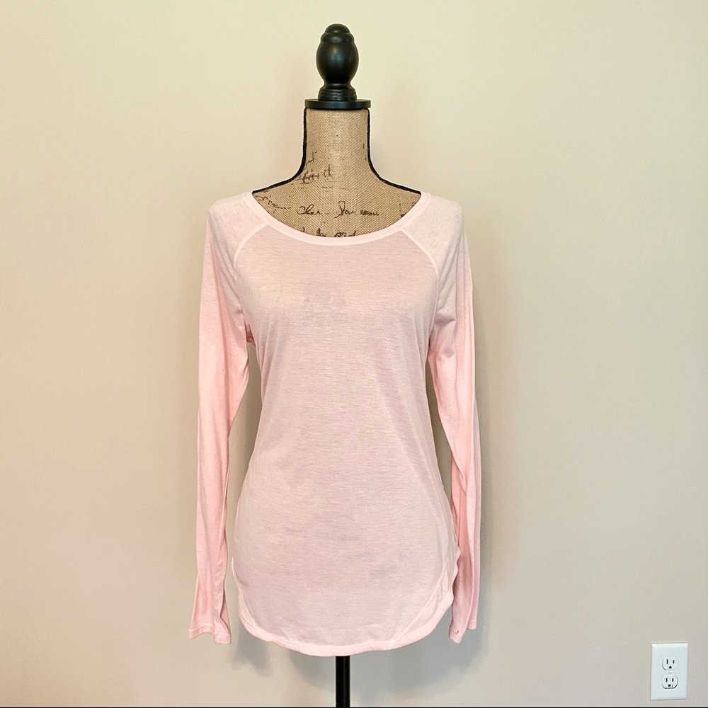 Activewear Pink Workout Top w/ Breathable Back